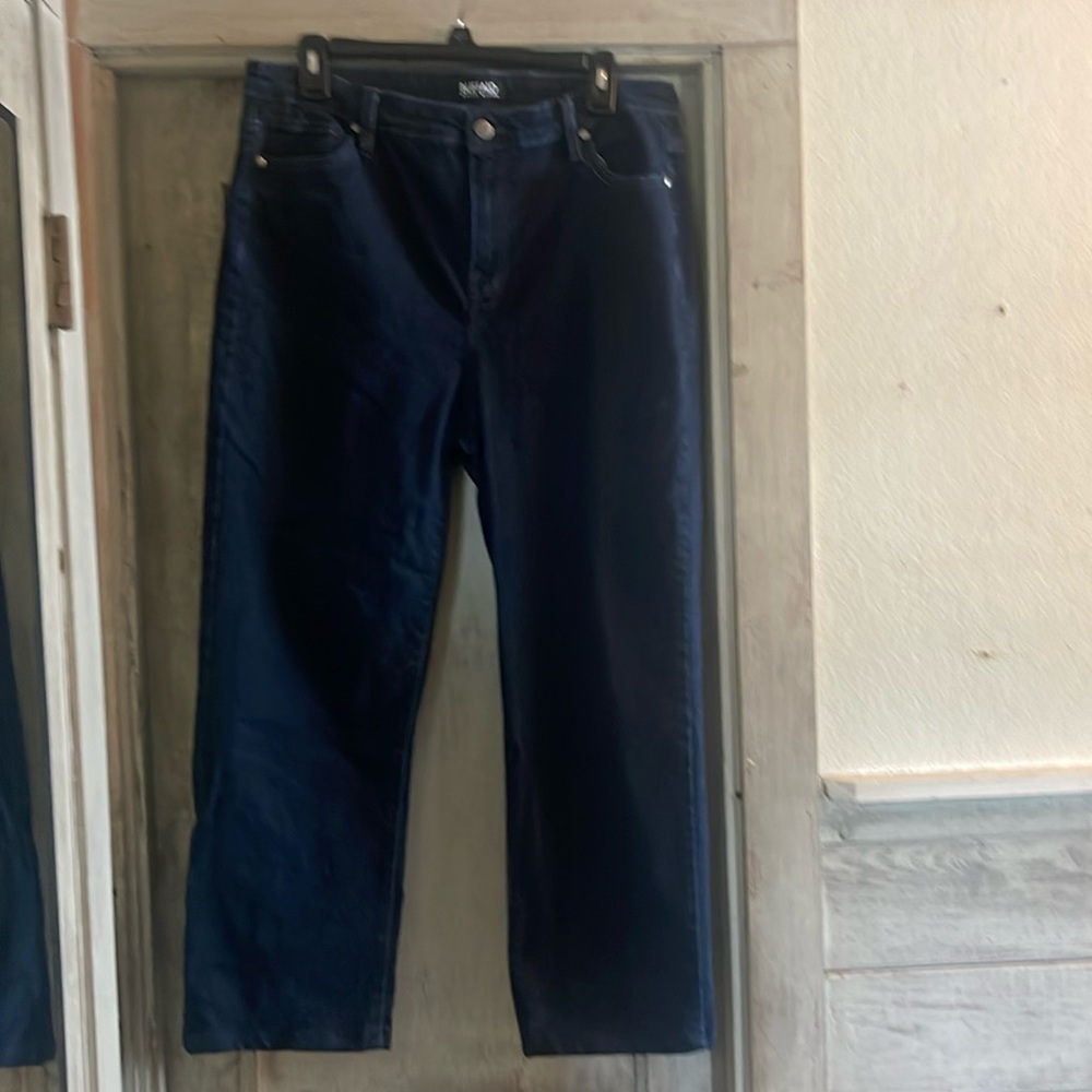 Buffalo - dark wash jeans - high rise, straight leg, stretch - size 12/32